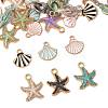 30Pcs 3 Styles 5 Colors Alloy Enamel Pendants ENAM-FS0003-46-3