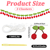3 Bags Wool Pompom Cherry Hanging Banner DIY-CP0013-53-2