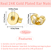 Beebeecraft 50Pcs Brass Friction Ear Nuts KK-BBC0013-54-2