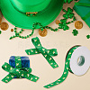 Saint Patrick's Day Polyester Shamrock Printed Grosgrain Ribbons SRIB-WH0011-304A-6