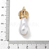 Brass Micro Pave Clear Cubic Zirconia and Creamy White Imitation Pearl Pendants KK-A300-13A-G-3