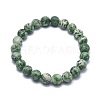 Natural Green Spot Jasper Bead Stretch Bracelets BJEW-K212-B-017-2