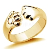 Alloy Bear Paw Print Open Cuff Ring for Women ANIM-PW0001-061G-1