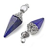 Dyed Natural Lapis Lazuli Faceted Cone Big Pendants G-P552-04P-02-2