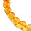 Dyed Gradient Color Natural Amber Round Beaded Stretch Bracelets BJEW-Q999-F-01-3