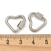 Non-Tarnish 304 Stainless Steel Screw Carabiner Lock Charms STAS-C092-05D-P-3
