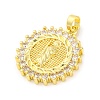 Brass Pendants with Cubic Zirconia KK-D536-14G-2