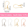 48Pcs 4 Colors 316L Surgical Stainless Steel Hoop Earring Findings STAS-SC0008-51-2