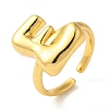 Initials Brass Open Cuff Ring for Women RJEW-N046-02E-G-1