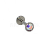 G23 Titanium Cubic Zirconia Flat Round 17 Gauge Threadless Labrets for Women Men WG1F07B-06-2