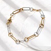 304 Stainless Steel Oval Link Chain Bracelets for Women LS-BJEW-D377-01B-3
