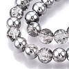 Electroplated Crackle Glass Beads Strands EGLA-N014-6mm-03-3
