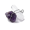 Natural Quartz Crystal & Amethyst Nuggets Big Pendants G-K338-43P-09-2