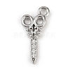 Brass Micro Pave Clear Cubic Zirconia Pendants KK-L238-19P-1