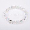 Glass Rondelle Bead Stretch Bracelets BJEW-JB01551-04-1