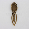 Antique Bronze Iron Bookmark Cabochon Settings PALLOY-N0084-01AB-NF-1
