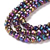 Electroplate Glass Beads Strands GLAA-H021-01B-FP13-5