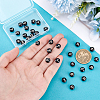 32Pcs 26 Style Natural Black Stone and Gold Enamel Beads G-PH0003-23-3