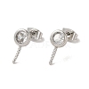 Brass Micro Pave Cubic Zirconia Studs Earrings Findings EJEW-H128-02P-1