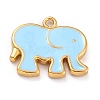 Golden Brass Enamel Pendants KK-P197-08G-2