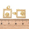 Brass Micro Pave Clear Cubic Zirconia Pendants CU-CBA2907-03B-G-3