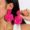 Flower Alloy Cloth Dangle Stud Earrings FS-WGD2E13-05-1
