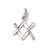 925 Sterling Silver Micro Pave Clear Cubic Zirconia Pendants STER-H117-01P-11-1