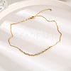 Cubic Zirconia Column Pendant Necklace with Brass Cable Chains UU3534-1-2