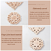 SUPERFINDINGS 5Pcs Rubber Wooden Carved Decor Applique WOOD-FH0001-87-2