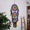 Indian Style Iron Woven Web/Net with Feather Pendant Decorations PW-WG84324-01-2