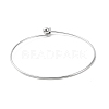 Non-Tarnish Screw End Ball 304 Stainless Steel Wire Bangle BJEW-F435-01P-1