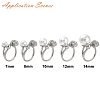 Non-Tarnish 304 Stainless Steel Open Cuff Ring Findings STAS-K263-03P-4