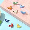 7Pcs 7 Colors Handmade Printed Porcelain Beads PORC-FS0001-39-7