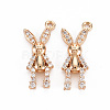 Rack Plating Brass Micro Pave Clear Cubic Zirconia Pendants KK-T060-42-RS-2