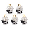 Glass Seed Beaded Sheep Charms PALLOY-MZ00545-1