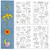 4 Sheets 11.6x8.2 Inch Stick and Stitch Embroidery Patterns DIY-WH0455-131-1