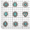 24Pcs 12 Styles Synthetic Turquoise Pendants PALLOY-PH0002-19-2