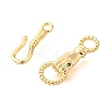Brass Micro Pave Green Cubic Zirconia Fold Over Clasps KK-D356-15G-2