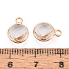 Golden Tone Brass Glass Charms GLAA-ZX008-24E-G-3