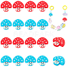 CRASPIRE 20Pcs 2 Colors Mushroom Food Grade Eco-Friendly Silicone Beads SIL-CP0001-03-1