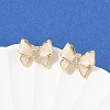 Brass Micro Pave Clear Cubic Zirconia Stud Earrings EJEW-H154-13G-2