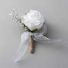 Silk Cloth Imitation Peony Boutonniere AJEW-WH0401-30-1