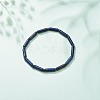 Natural Gemstone Column & Synthetic Hematite Stretch Bracelet BJEW-JB08458-4