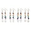 Natural & Synthetic Mixed Gemstone Chips & Shell Dangle Earrings EJEW-JE05597-1