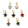 Brass Glass Pendants KK-P192-10-1
