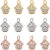 SUPERFINDINGS 12Pcs 3 Colors Brass Micro Pave Cubic Zirconia Charms ZIRC-FH0001-37-1