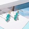 Synthetic Turquoise Chip Beaded Dangle Earrings EJEW-JE04788-07-2