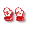 Christmas Decorations Theme Opaque Acrylic Bead with Enamel X-OACR-Z021-01E-1