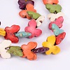 Dyed Butterfly Synthetic Turquoise Bead Strands TURQ-E025-02-2
