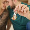 2Pcs 2 Styles Alloy with Gemstone Beads and Iron Keychains KEYC-FH0001-63-6